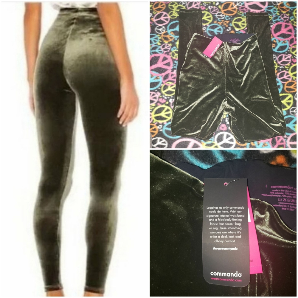 Commando Control Velvet Perfect Control Slimming Leggings Dark Olive sz Large